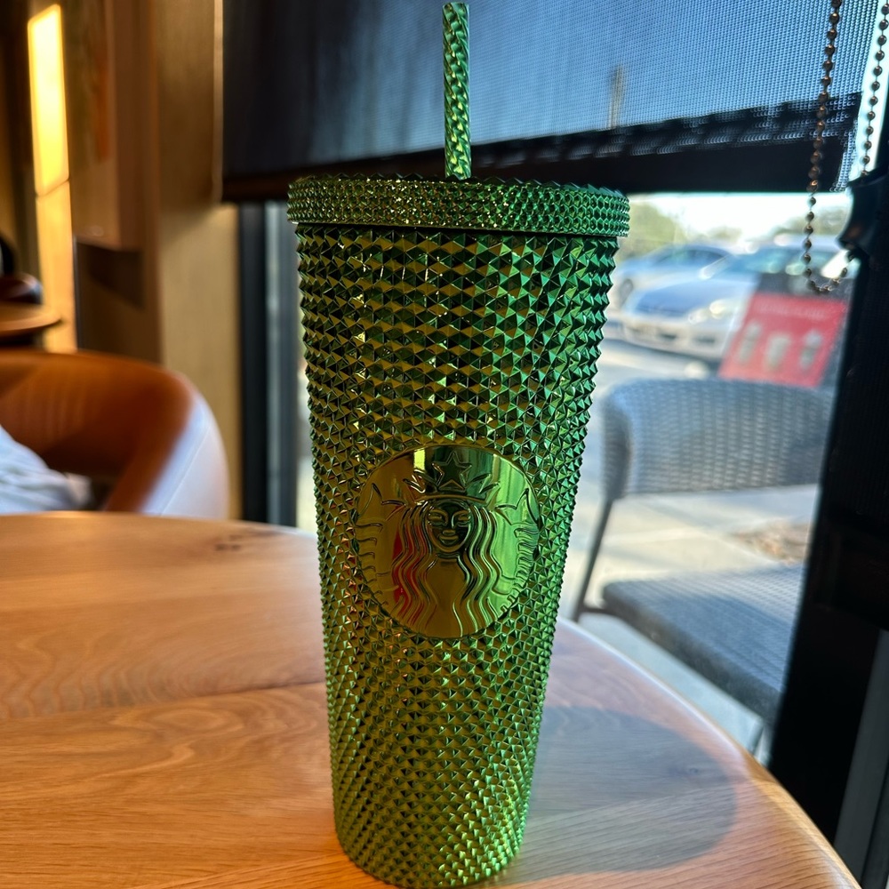 Starbucks green holiday studded cup